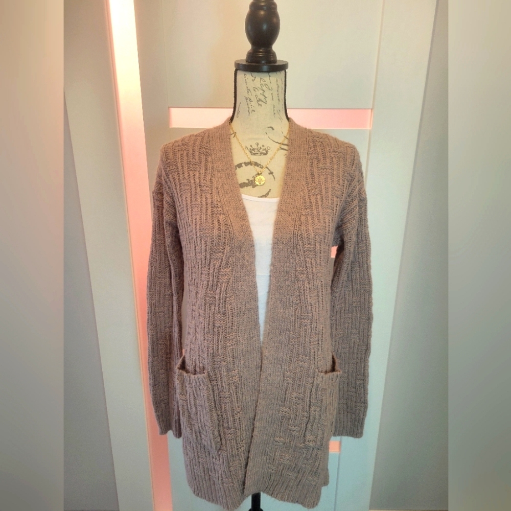 Mossimo Size Small Dusty Rose Alpaca Blend Long Cardigan